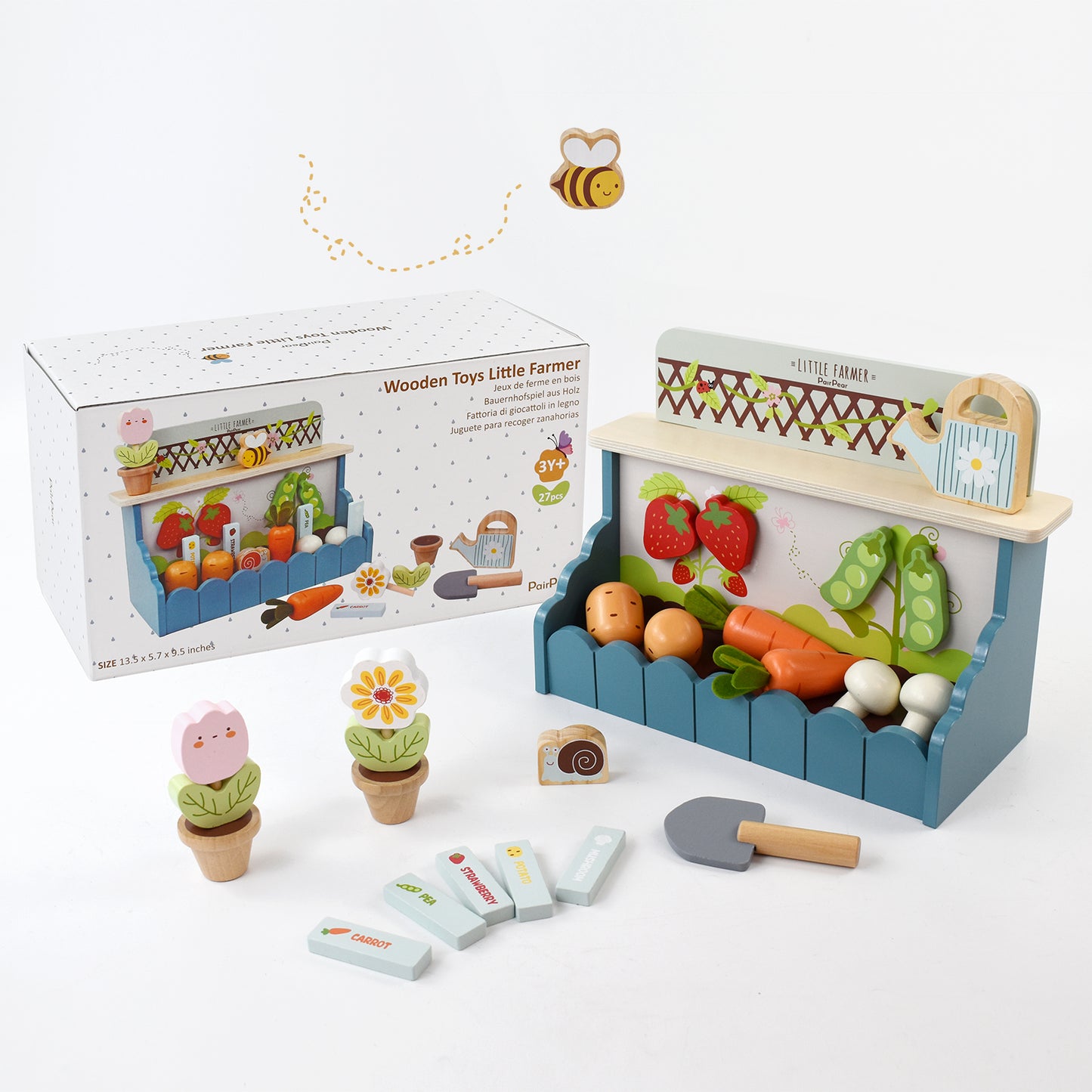 Wooden Flower Garden Toy Playset