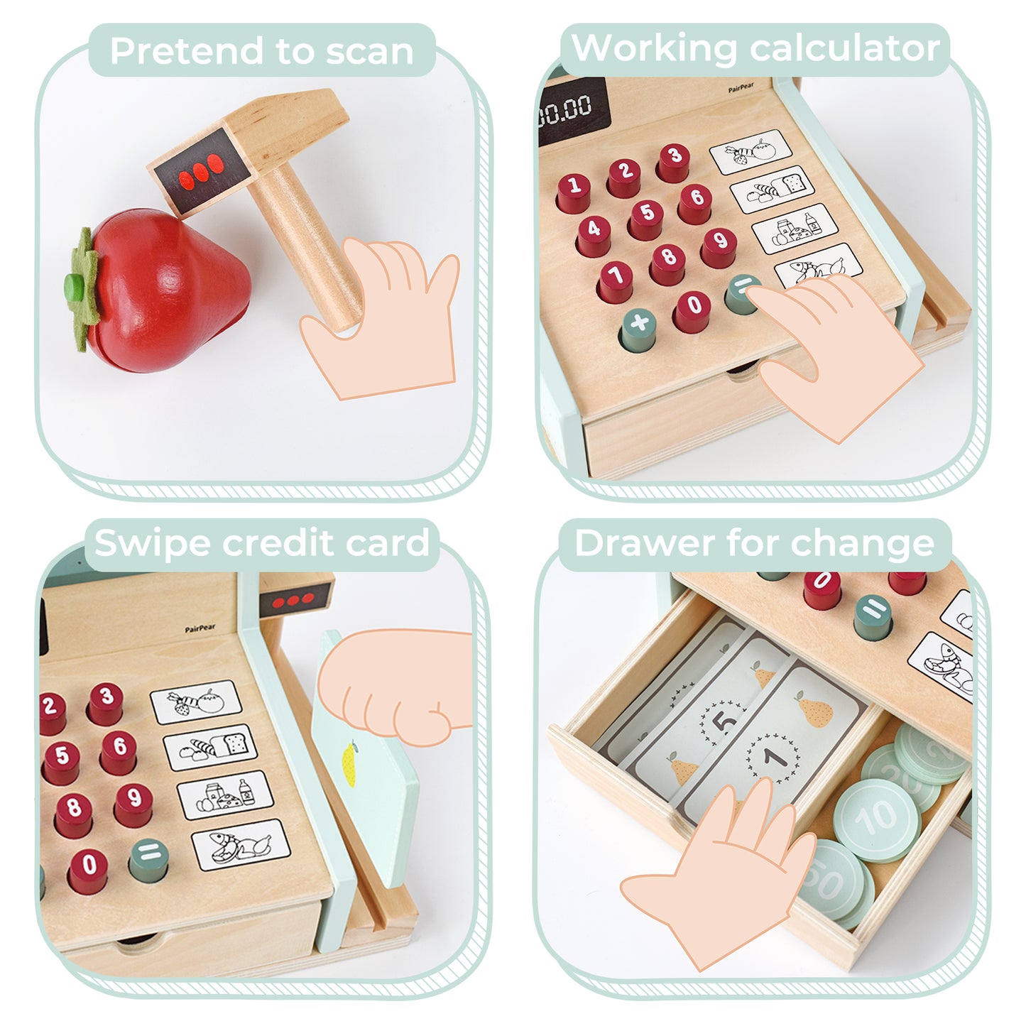 Wooden Toy Cash Register