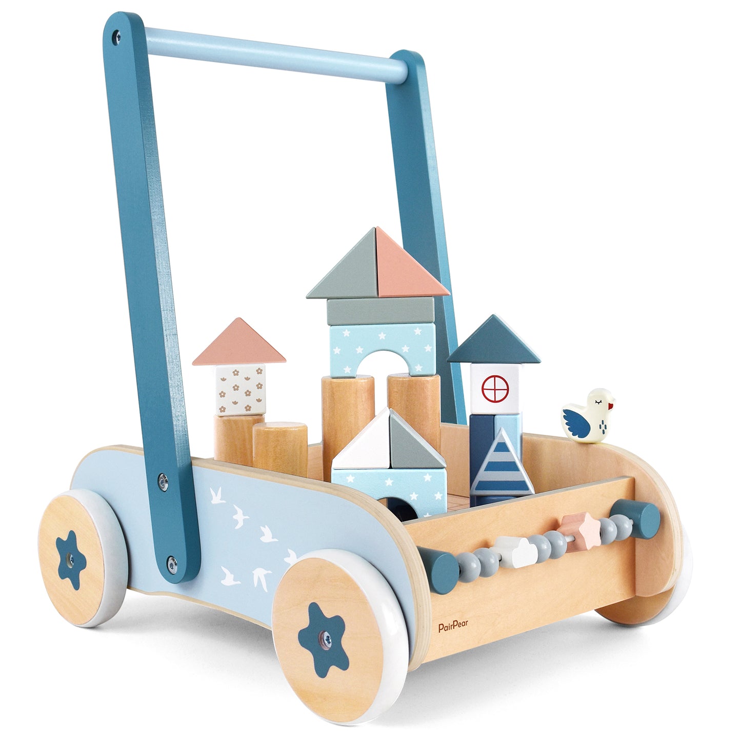 Wooden Baby Walker with Building Blocks