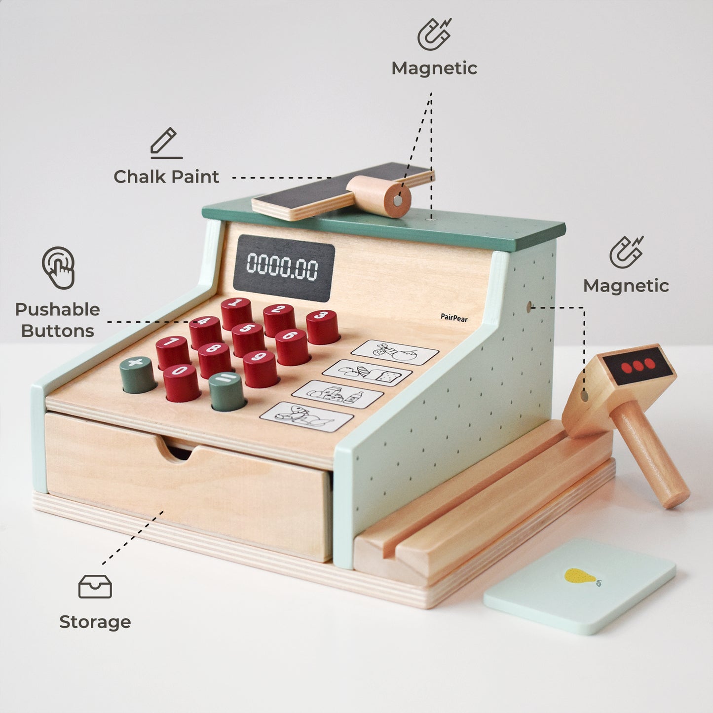 Wooden Toy Cash Register