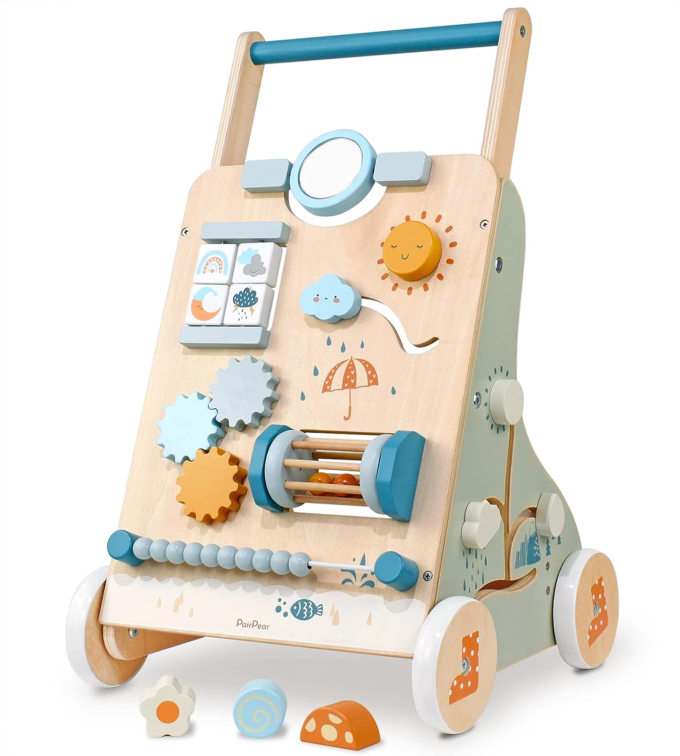 Wooden Baby Push Walker Activity Center Toys