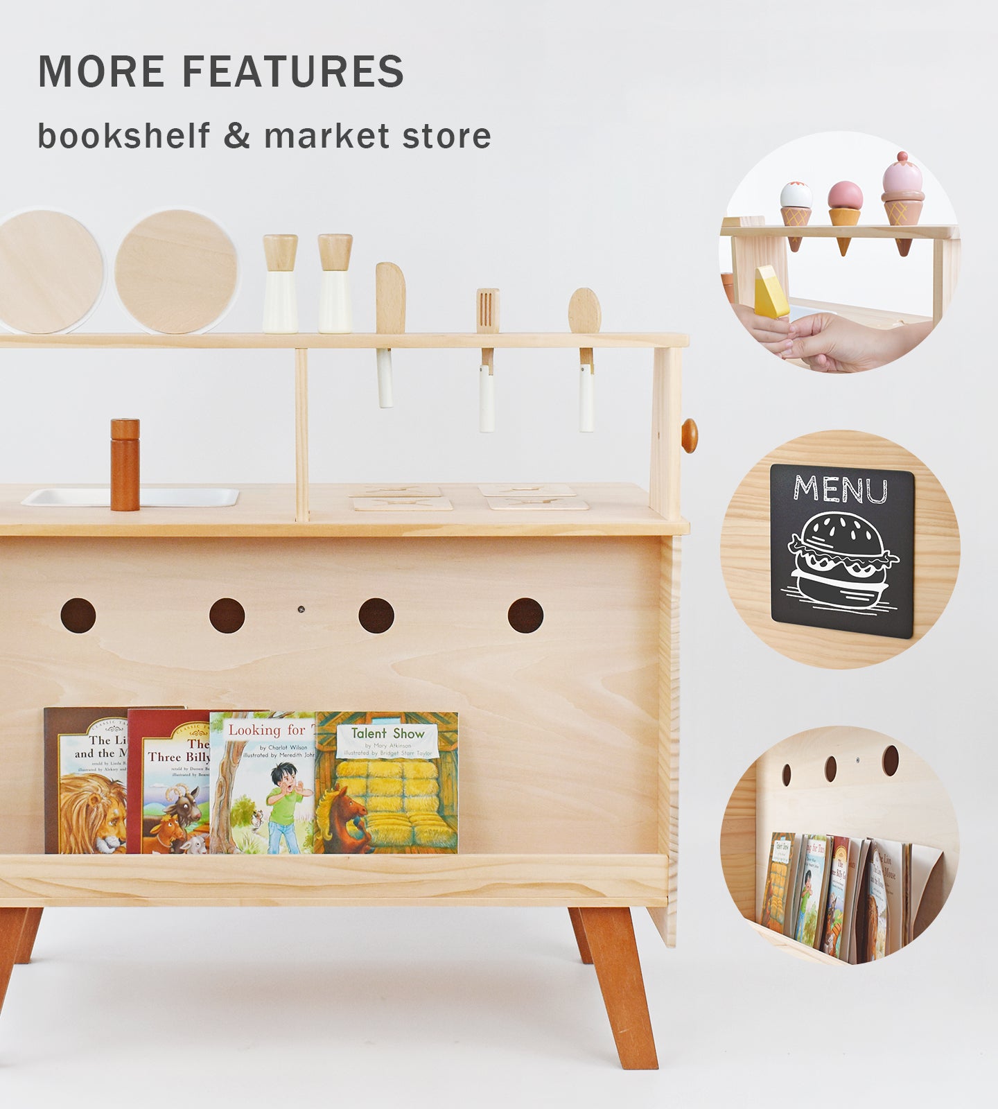 Wooden Toys Play Kitchen for Kids