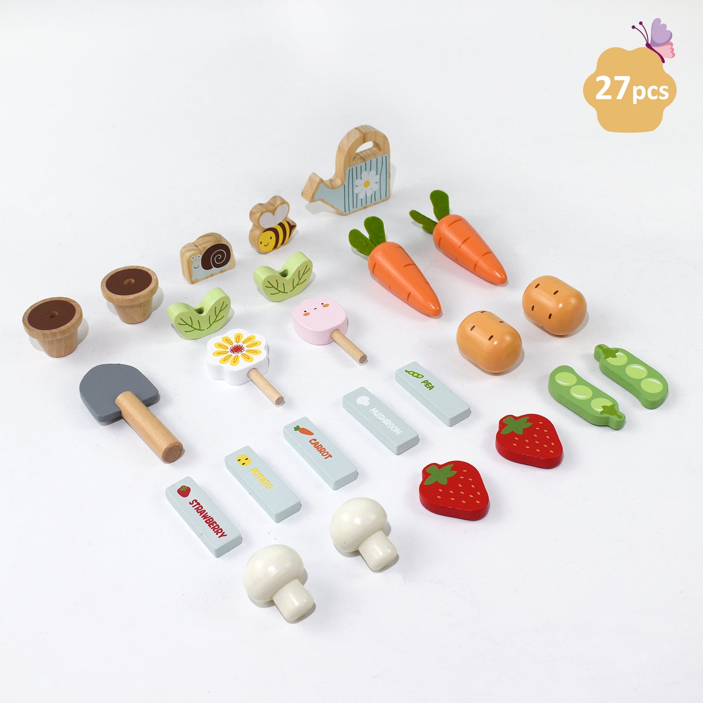 Wooden Flower Garden Toy Playset