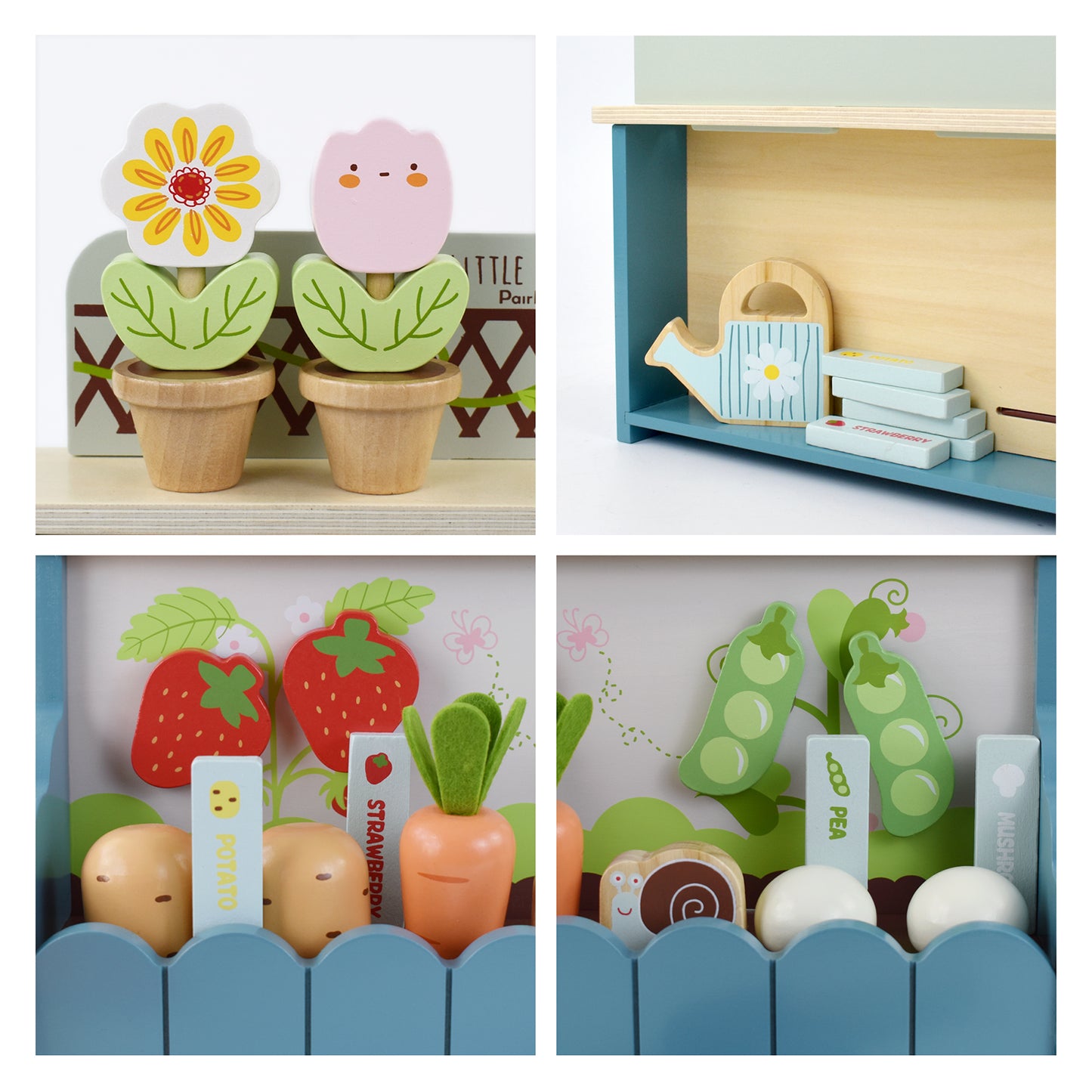 Wooden Flower Garden Toy Playset