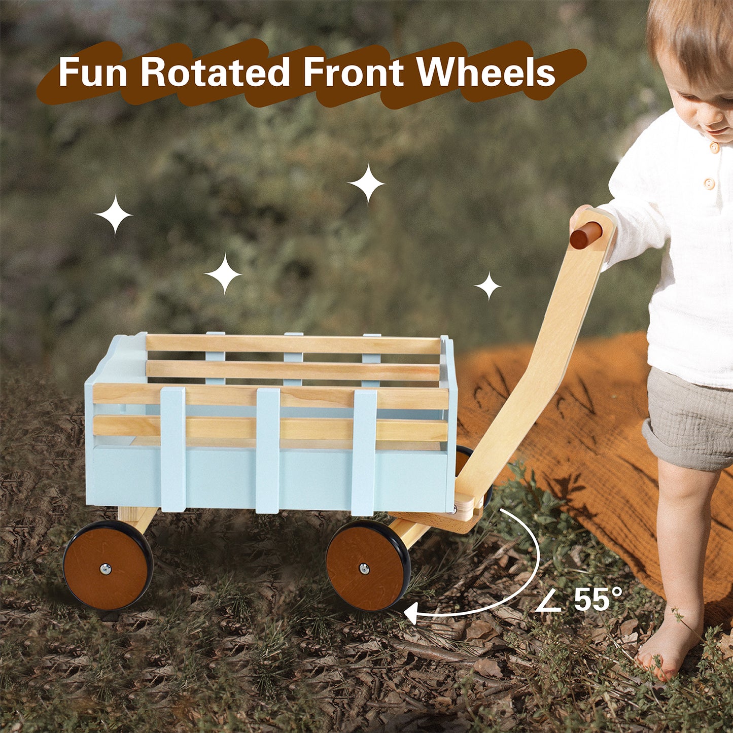 Wooden Toys Cargo Walker Cart Wagon Stroller