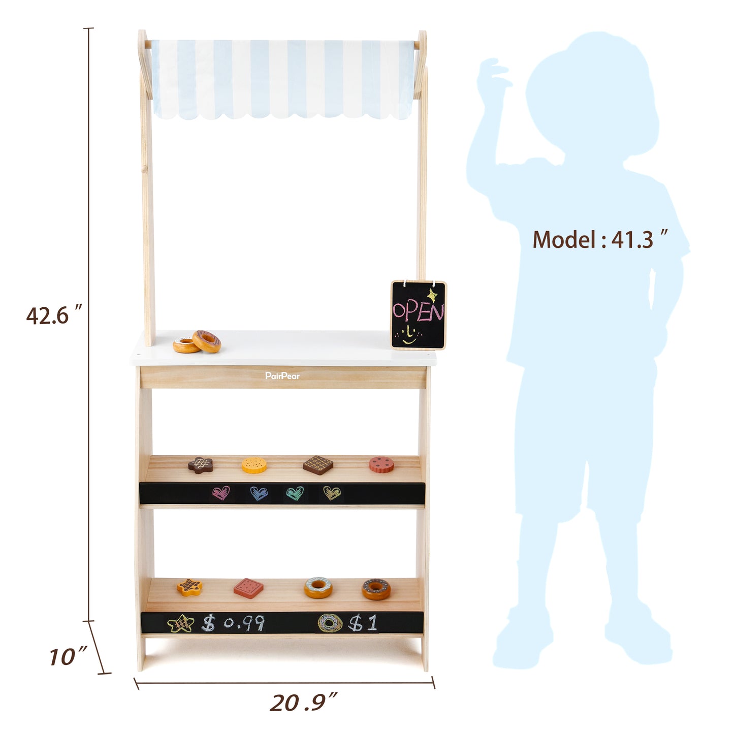 Wooden Grocery Store & Lemonade Stand for Kids