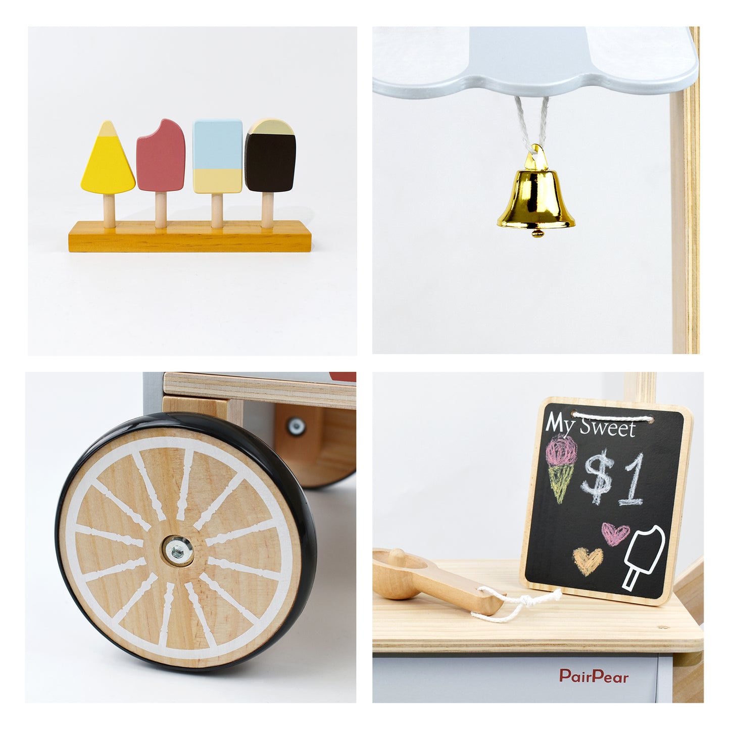 Wooden Ice Cream Cart for Kids