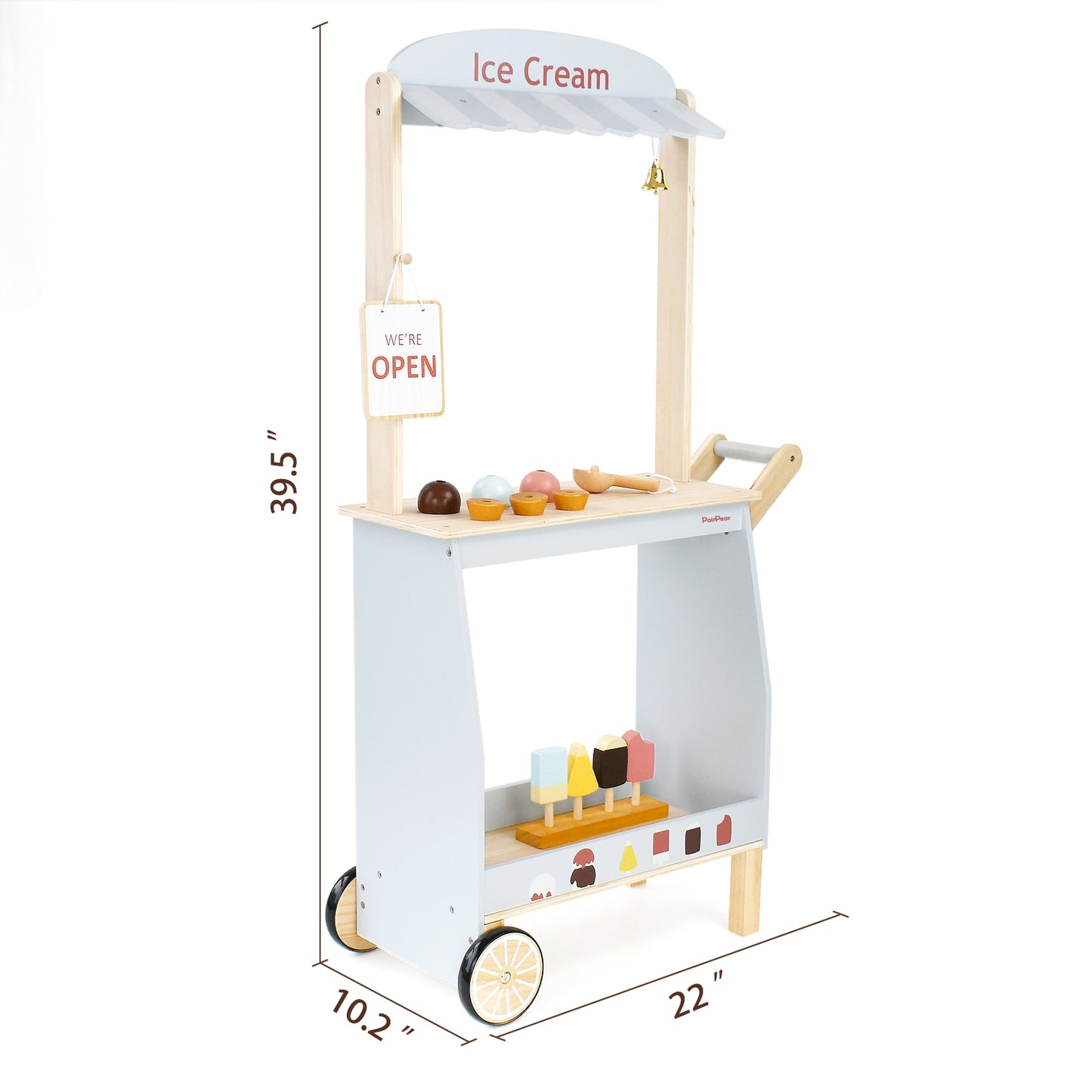 Wooden Ice Cream Cart for Kids