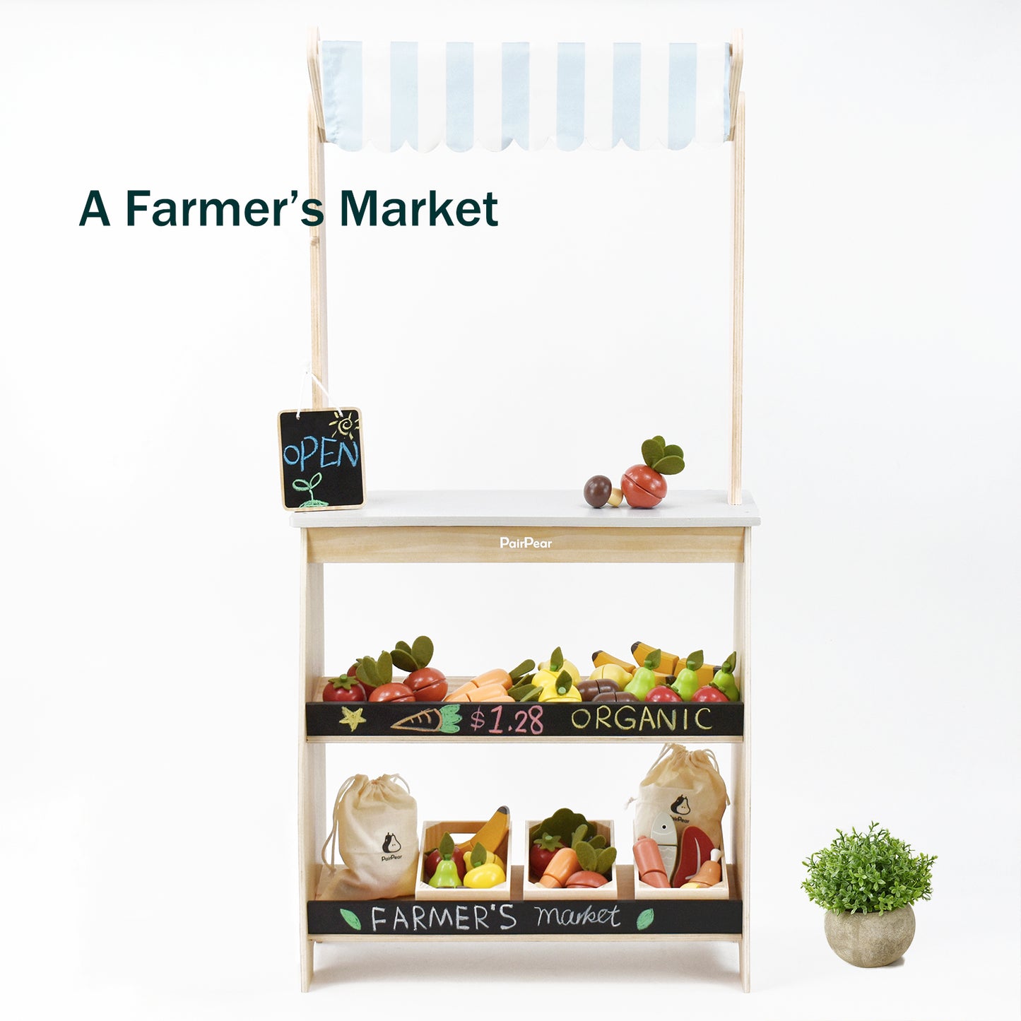 Wooden Grocery Store & Lemonade Stand for Kids