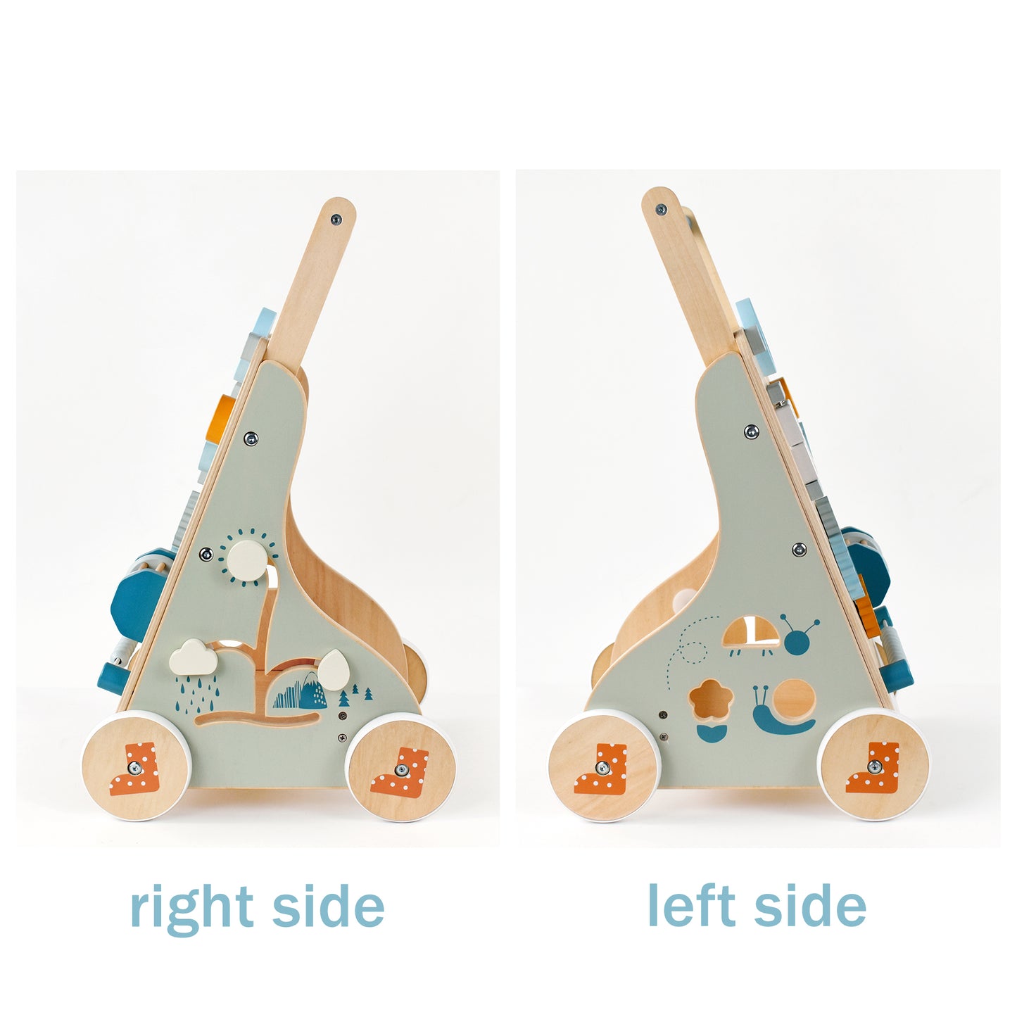 Wooden Baby Push Walker Activity Center Toys