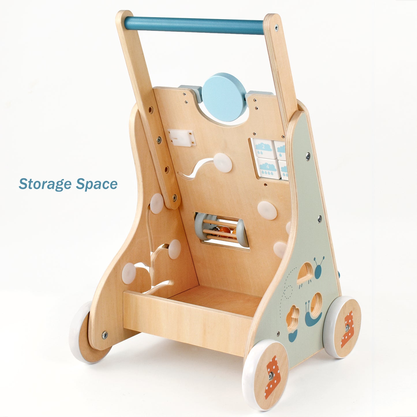 Wooden Baby Push Walker Activity Center Toys