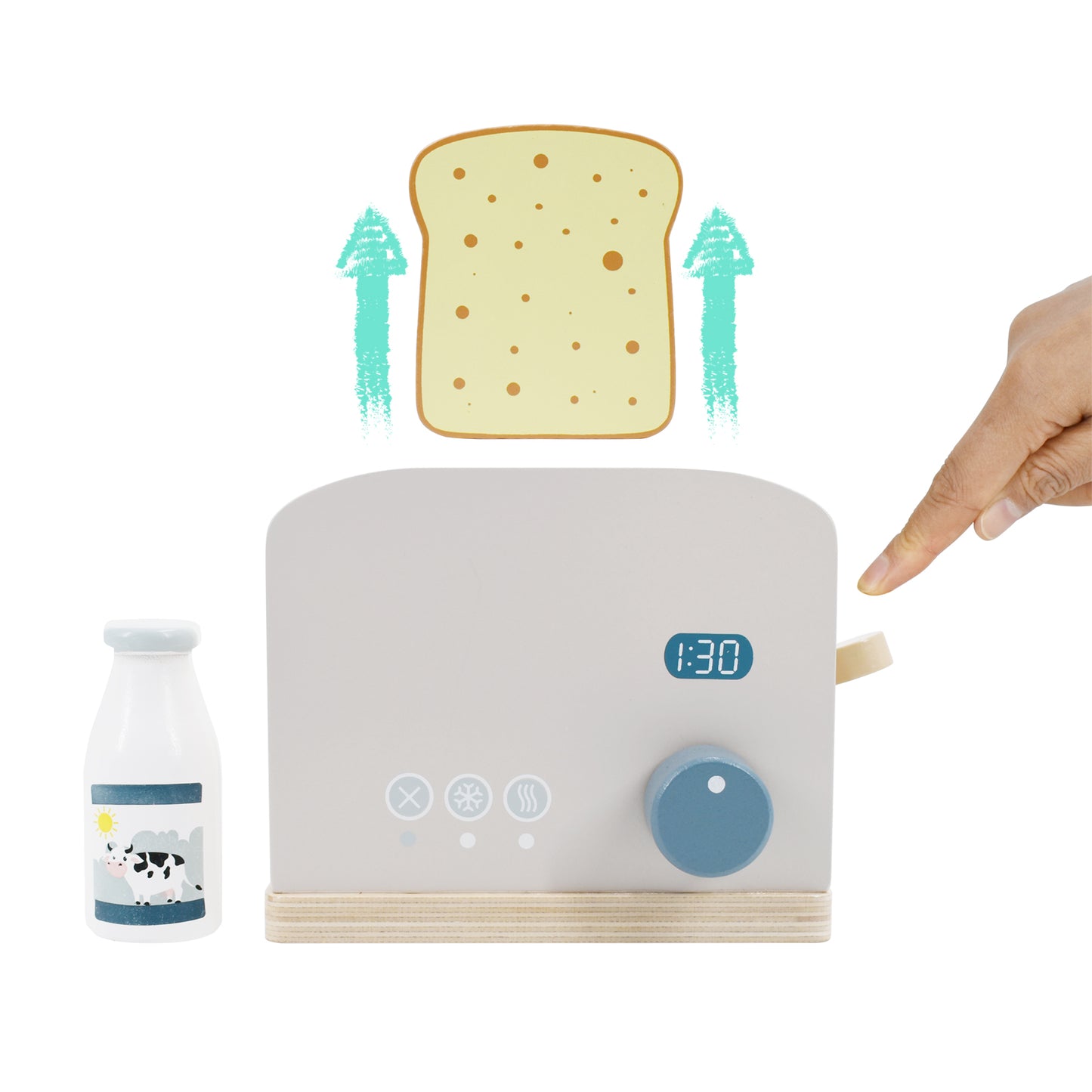 Wooden Pop up Toaster Play Kitchen Playset