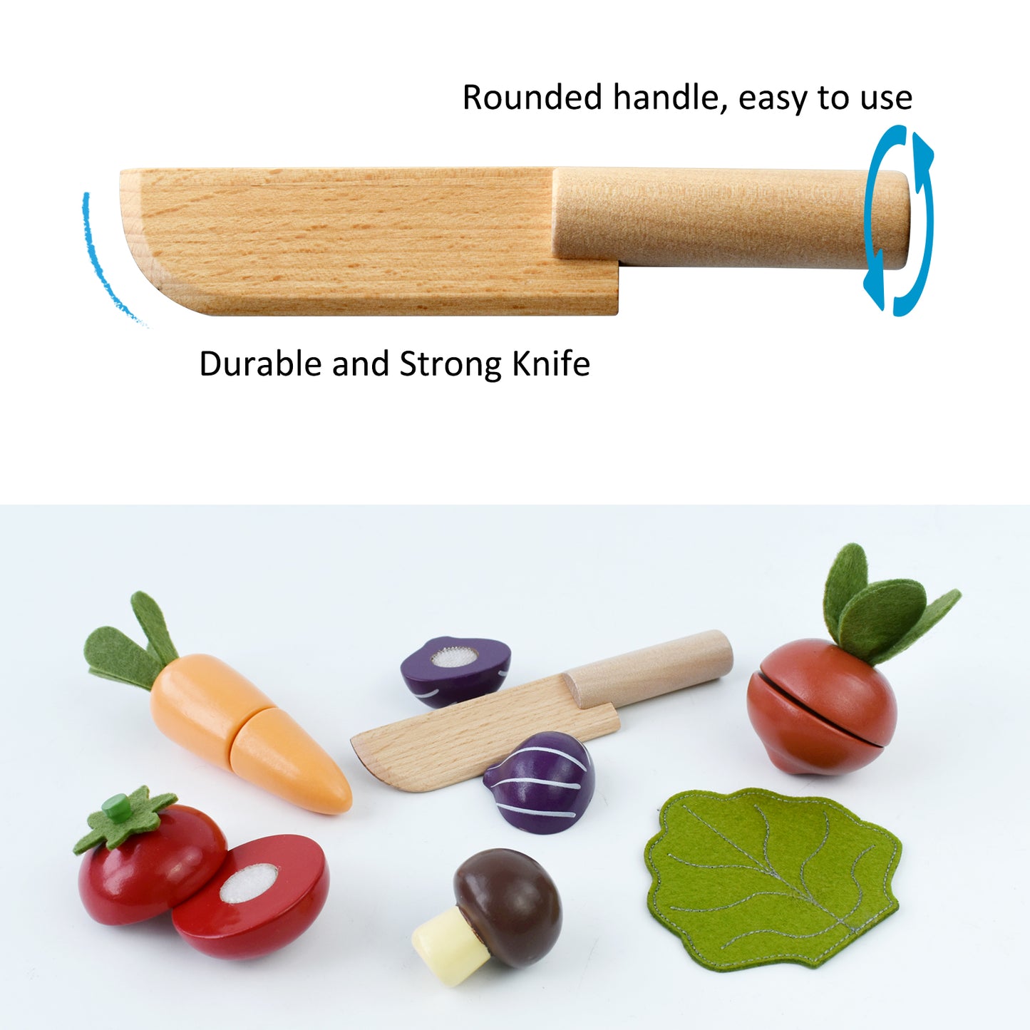 Wooden Play Food Cutting Vegetables Set