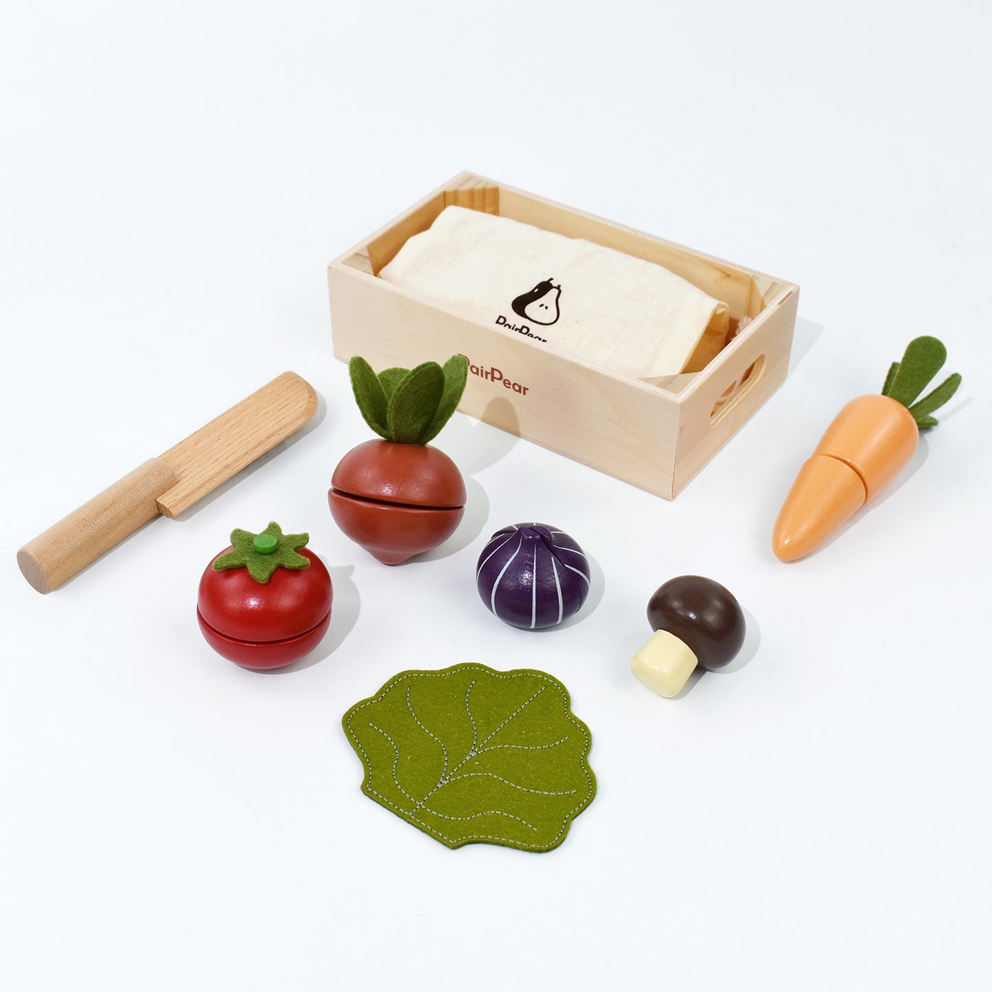 Wooden Play Food Cutting Vegetables Set