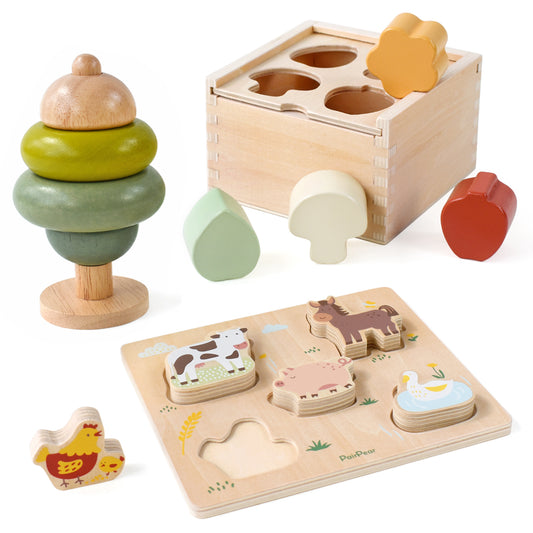 Wooden Toys Shape Sorter Cubes