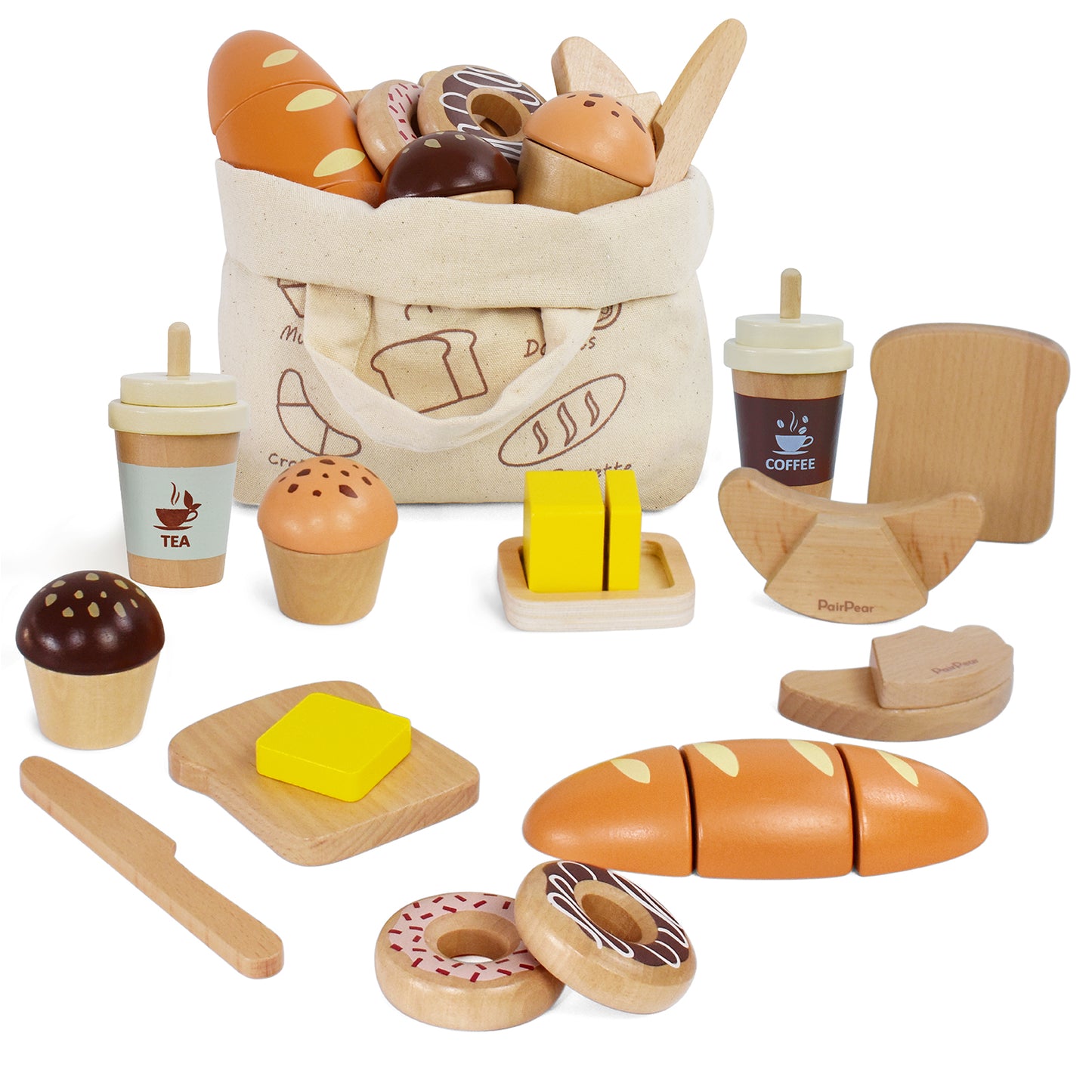 Wooden Bakery Toy Food Playset