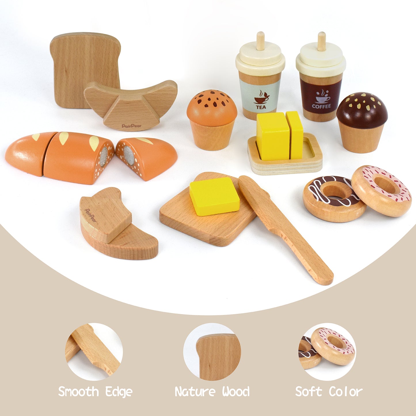 Wooden Bakery Toy Food Playset