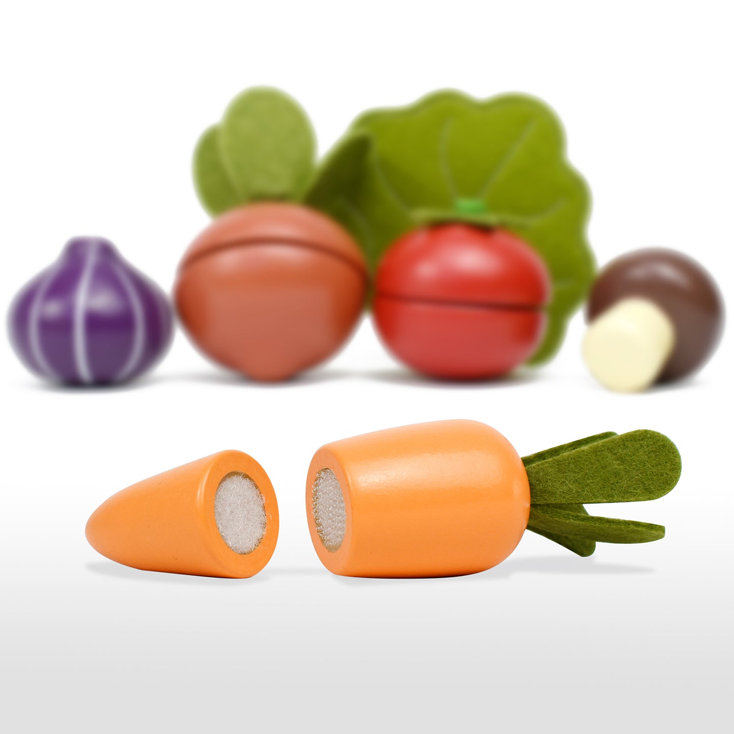 Wooden Play Food Cutting Vegetables Set