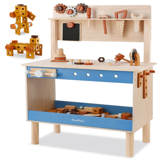 Wooden Toy Workbench with Tools