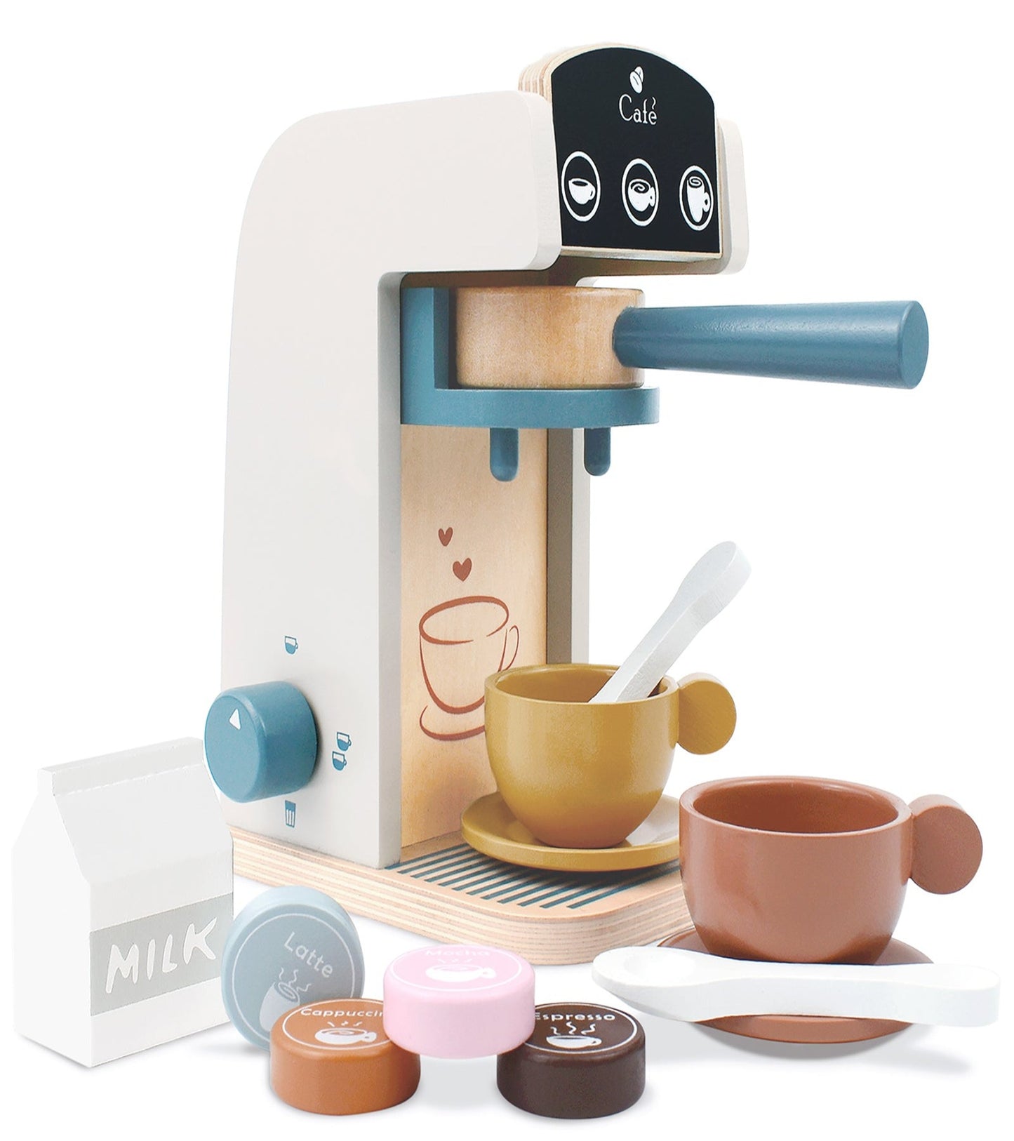 Wooden Toys Coffee Maker Toy Espresso Machine Playset