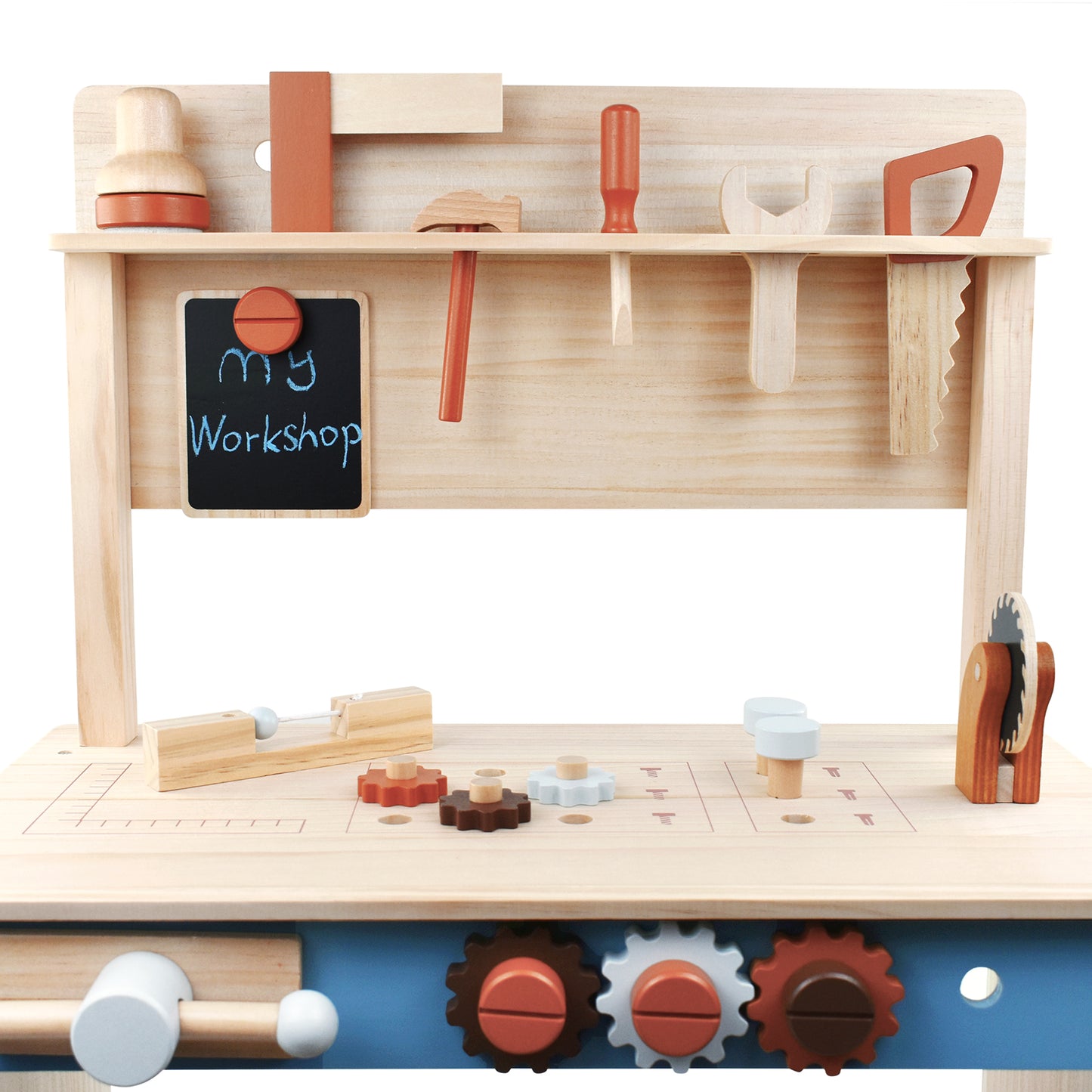 Wooden Toy Workbench with Tools