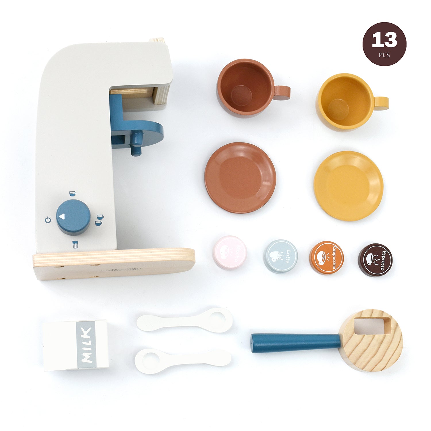 8x Kids Wooden Toys Coffee Maker Toy Espresso Machine Playset, Toddlers  Play