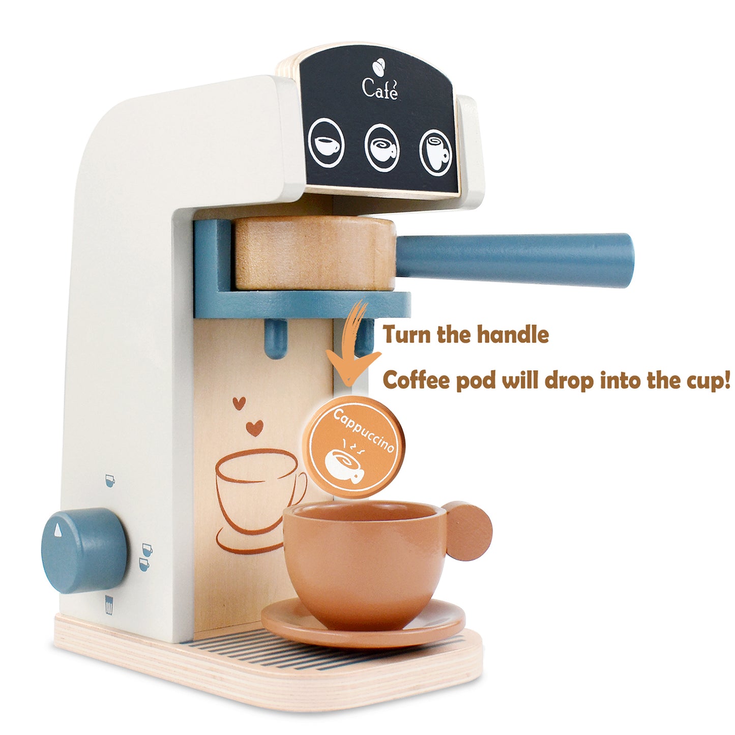 Wooden Toys Coffee Maker Toy Espresso Machine Playset