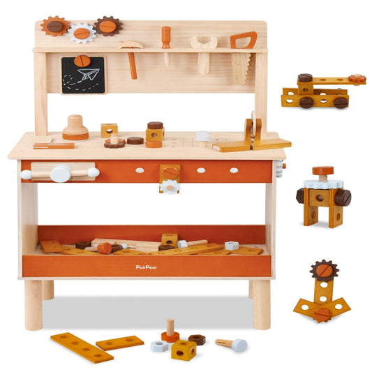 Wooden Toy Workbench with Tools