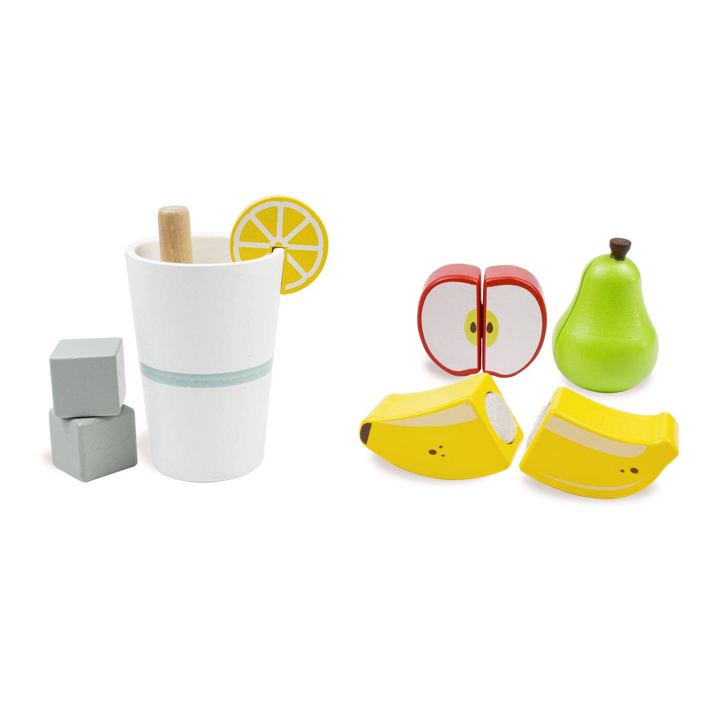 Wooden Smoothie Maker toy - Includes wood Blender, cup, Fruits and
